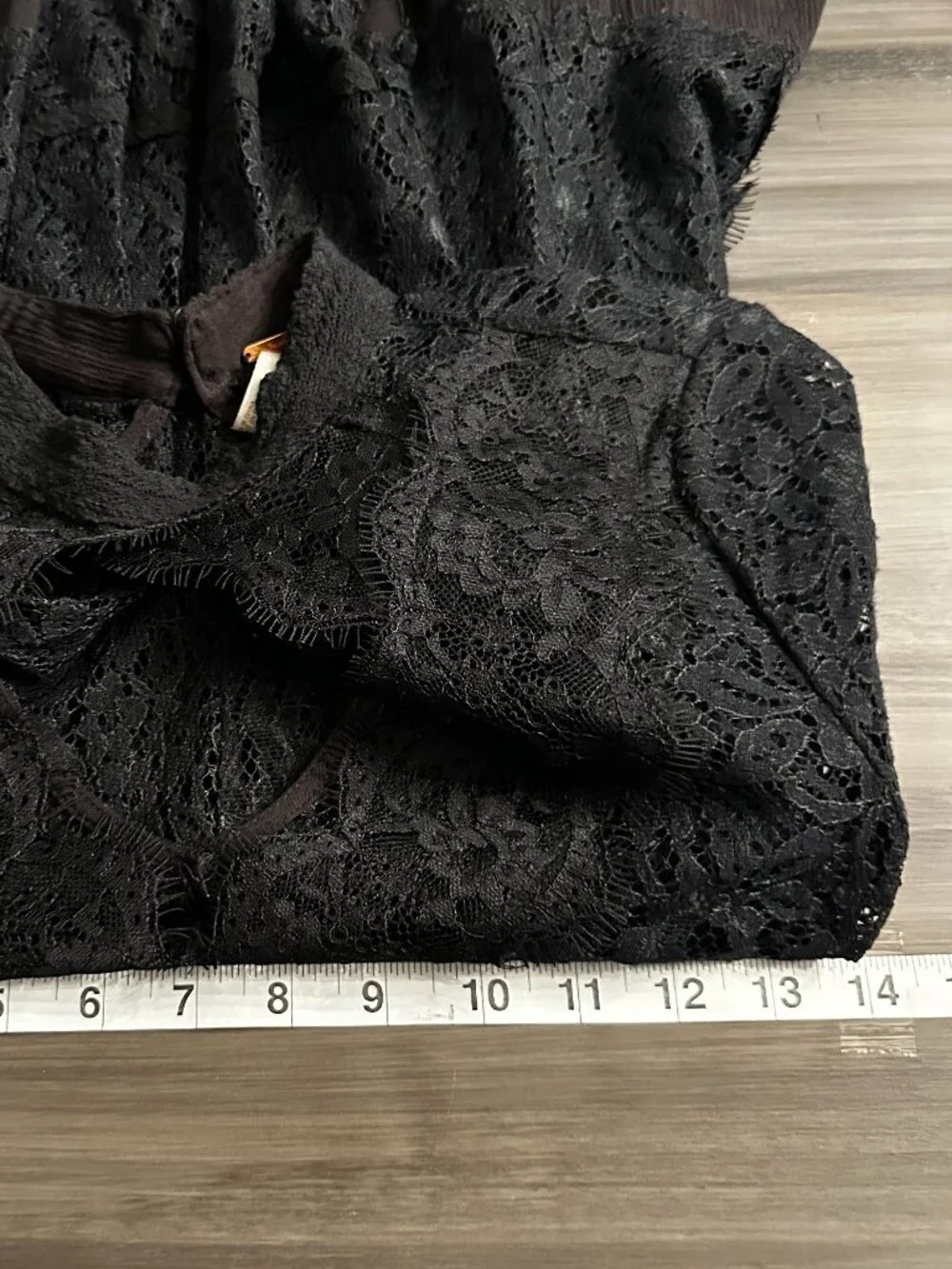 Free People Tell Tale Sheer Lace Tunic Mini Dress in Black Size Small